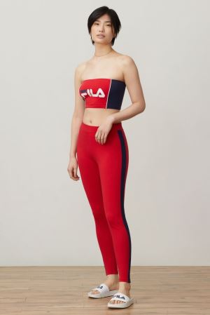 FILA Dea Leggings Red,Womens Clothing | CA.QUNVRD794